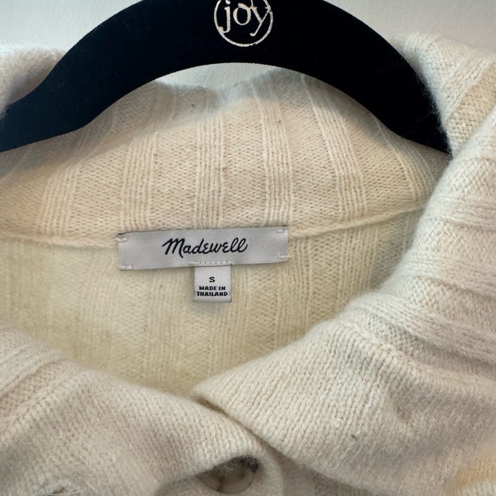 Madewell Cream Button-Up Ribbed Sweater - Picture 5 of 5